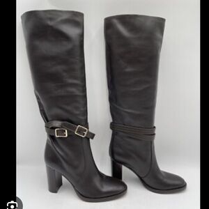ISO Gianvito Rossi Black/Dark Brown Leather Heeled Boots
